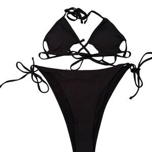 Micro mini bikini size 0XL tiny black bikini sexy Hot tub Pool Cruise Beach